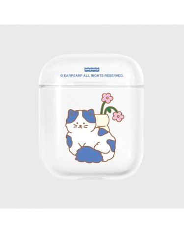 [입점사]HAPPY CAT HOUSE-BLUE(에어팟-클리어)