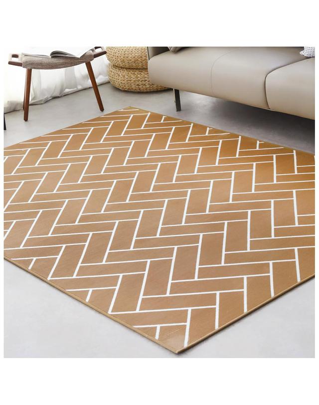 바이빔 바이빔 헤링본 극세사 보들보들 러그 소형 100x150 착용컷
