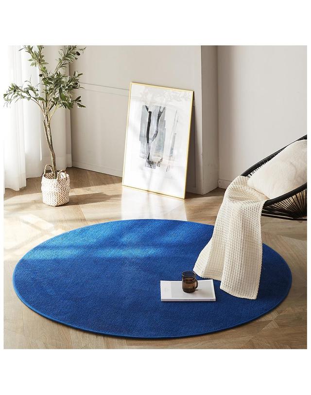 바이빔 워셔블 포인트 원형러그 100cm 4colors 착용컷