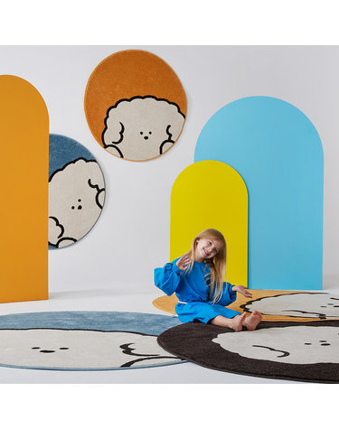 스페인 수입 폭신폭신 푸숑 아이방 원형 러그 카페트 3colors