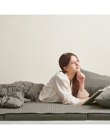 코지슬립 딥그레이 메모리폼 접이식토퍼(방수시트포함)(SS)(Q)