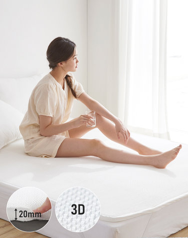 카자드 화이트 3D 화이트 에어매쉬패드 20mm 두께(MS)(S)(SS)(Q)