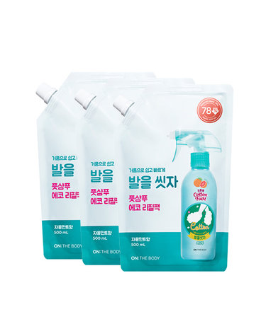 온더바디 코튼풋 발을씻자 풋샴푸 리필 자몽 500ml X 3개