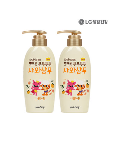 베비언스 LG생활건강 핑크퐁 푸푸푸푸 샤와샴푸 380ml X 2개