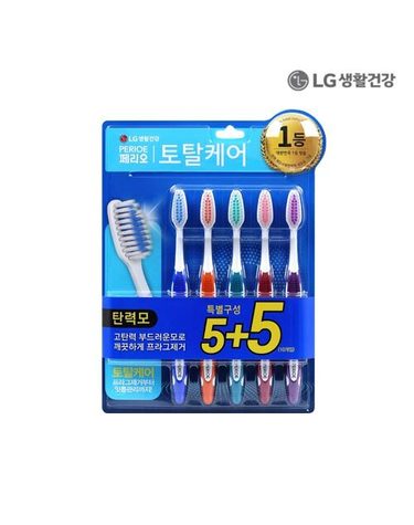 LG생활건강 S페리오토탈케어 칫솔(탄력모) 5+5입