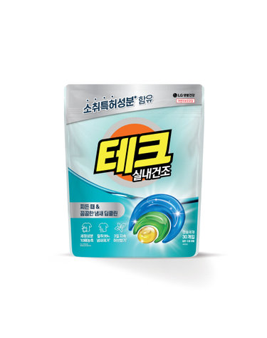 테크 실내건조 냄새 딥클린 3 in 1 일반 드럼 겸용 캡슐세제 30입