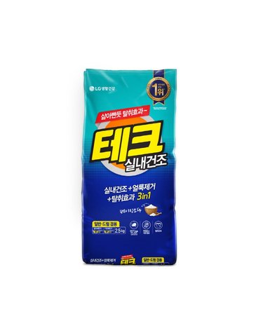 테크 3in1 실내건조 분말 세탁세제 일반드럼 겸용 리필 2.5kg