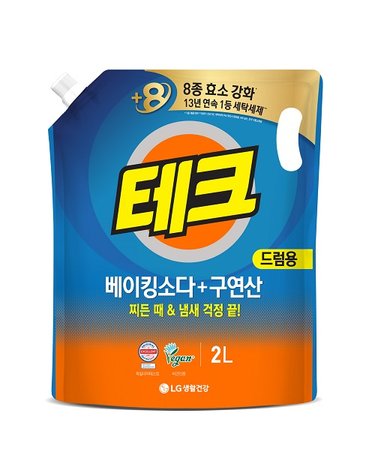 테크 베이킹소다+구연산 액체세제 드럼 리필 2L