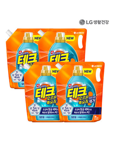 테크 호르몬특유취제거 액체세제 일반 리필 2L X 4개
