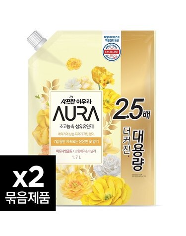 샤프란 아우라 리필 1.7L_미드나잇골드 x 2개