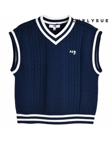 [보리보리] 아동 배색 니트 베스트 C251VE450P