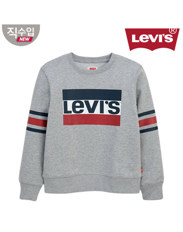 [보리보리] 스포츠 로고 스트라이프 풀오버기모L VOW11QSW54 키즈