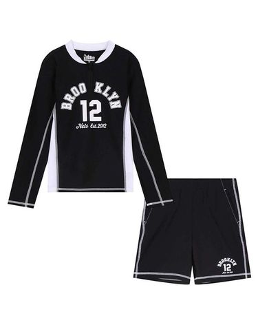[보리보리] NBA 키즈 반집업 래쉬가드 수영복 세트 K252ST710P