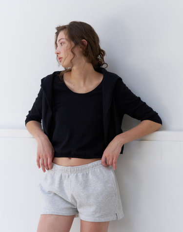 CASHMERE HALF KNIT / BLACK