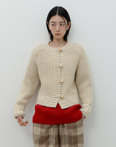 BULKY KNIT CARDIGAN / IVORY