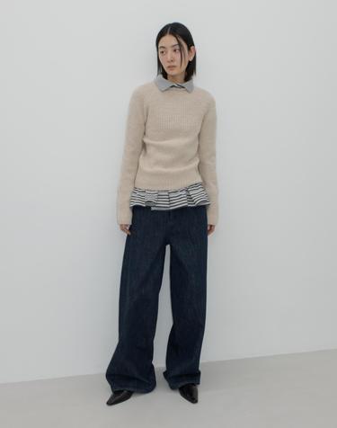 BOUCLE RAGLAN KNIT / LIGHT BEIGE