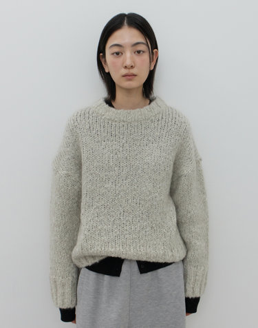 HANDMADE LOOSE FIT SWEATER / MINT GREY