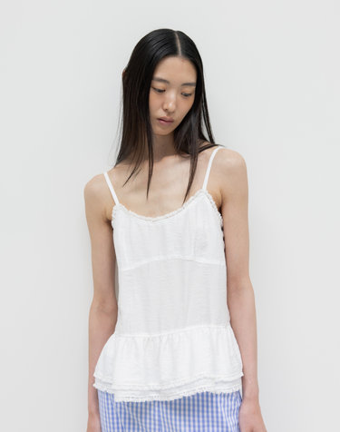 FRILL LACE SLEEVELESS / WHITE