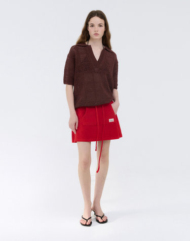 TERRY MINI SKIRT / RED