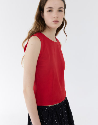 BACK OPEN BOW POINT TOP / RED