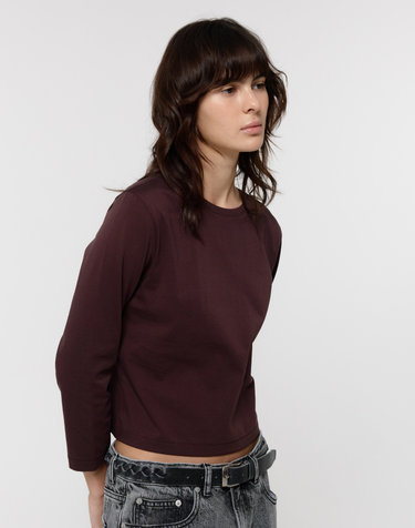 8 SINGLE STITCH TOP / BROWN