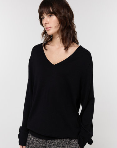 [10/8 예약배송] LOOSE V-NECK KNIT / BLACK