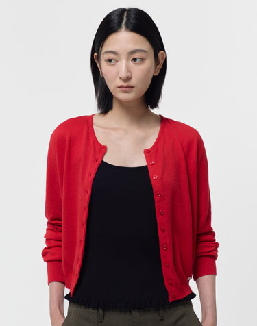CASHMERE ANG CARDIGAN / RED