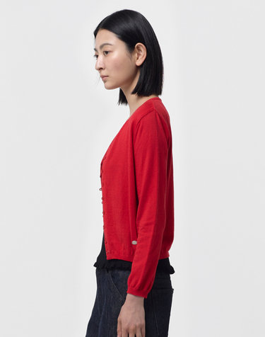 CASHMERE PETITE CARDIGAN / RED