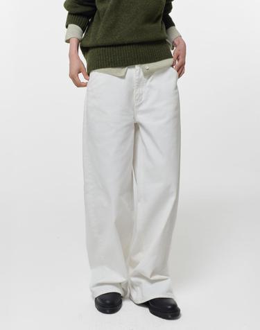 WIDE CINCH-BACK JEAN / WHITE