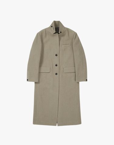 HIGH NECK SINGLE COAT / KHAKI BEIGE