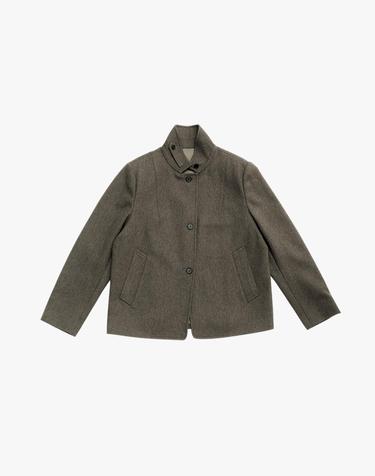 HIGH NECK HALF JACKET / KHAKI BROWN