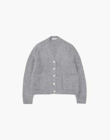 HAIRY BOUCLE CARDIGAN / BLUE GREY