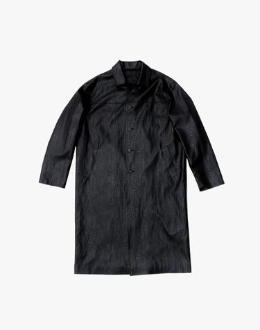 FAUX LEATHER SINGLE COAT / BLACK