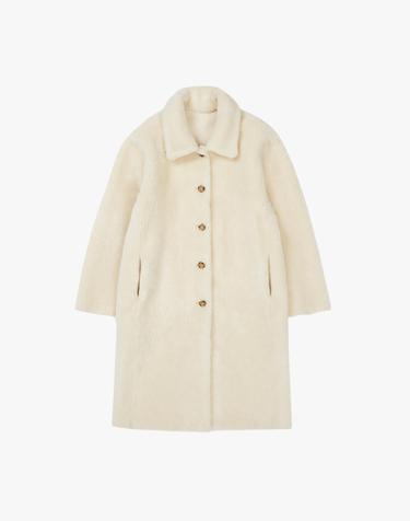 REVERSIBLE SHEERING LONG COAT / CREAM