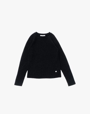 RIBBED RAGLAN KNIT / CHARCOAL