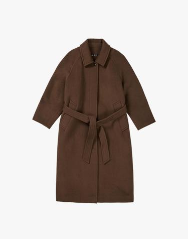 BELTED SINGLE COAT / BROWN