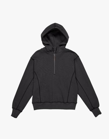 HALF ZIP-UP HOOD / CHARCOAL