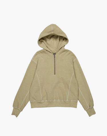 HALF ZIP-UP HOOD / LIME