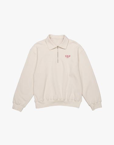 HALF ZIP-UP SWEATSHIRT / IVORY