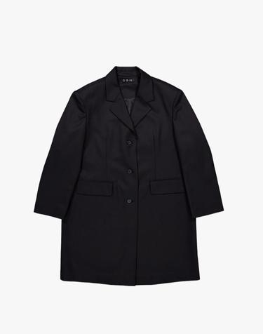OVERSIZED MID-LENGTH COAT / BLACK