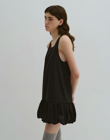 PUMPKIN MINI DRESS / DOT BLACK