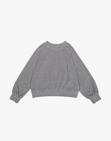 VELOUR SWEATSHIRT / MELANGE GREY