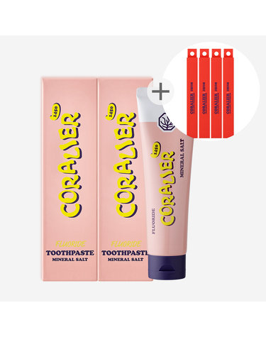 코랄리에 기능성 미백 잇몸 케어치약 180g 2개+칫솔 4개입