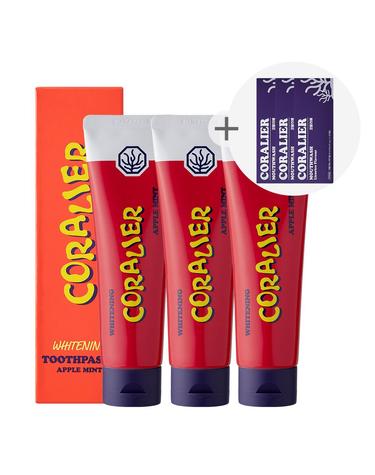 코랄리에 고불소 미백 잇몸 치약 대용량 180g 3개+스틱가글 120ml 3박스