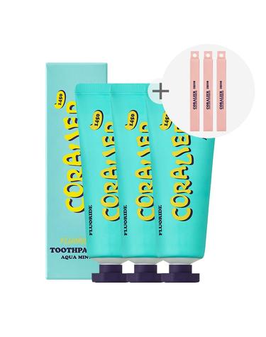 코랄리에 기능성 미백 잇몸 치약 90g 3개+칫솔 3개