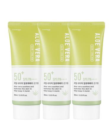 코스메이트 네이처 알로에베라 선크림 60ml 4개 SPF50+ PA++++
