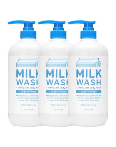 코스메이트 밀크 우유 바디워시 1000ml 3개