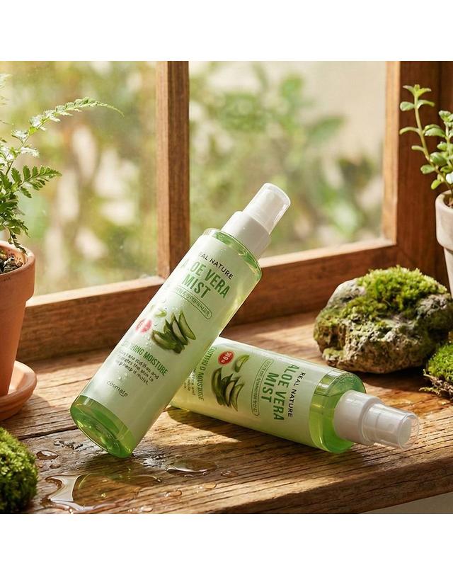 코스메이트 리얼 네이처 알로에베라 미스트 200ml 4개 착용컷