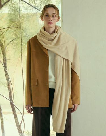 26FW 실크100 시어 머플러 베이지