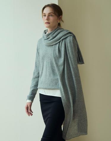 26FW 실크100 시어 머플러 그레이